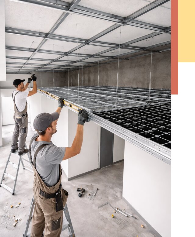 Монтаж потолка грильято в Рассказово от 460 руб./м² — быстрая сборка под ключ | ОТДЕЛОЧНИК-Рсз