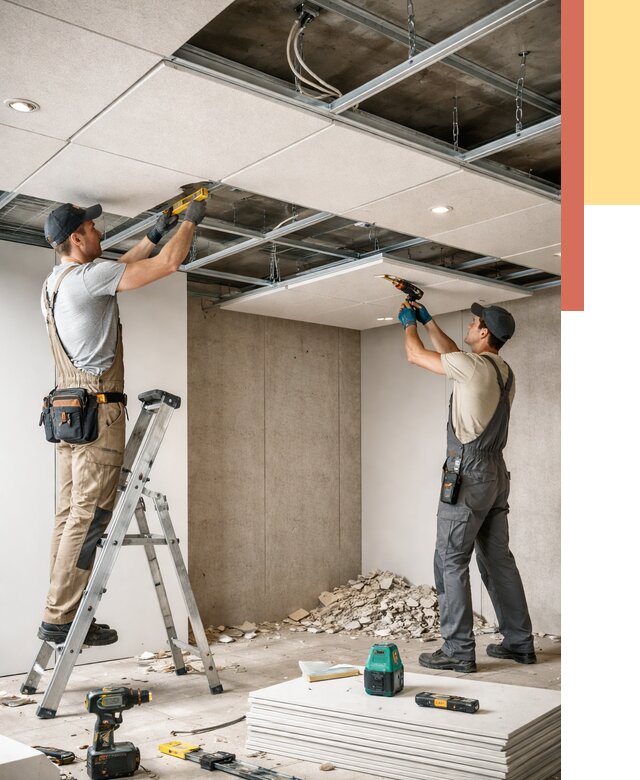 Монтаж акустического потолка в Рассказово от 6640 руб/м2 — быстро и недорого | ОТДЕЛОЧНИК-Рсз