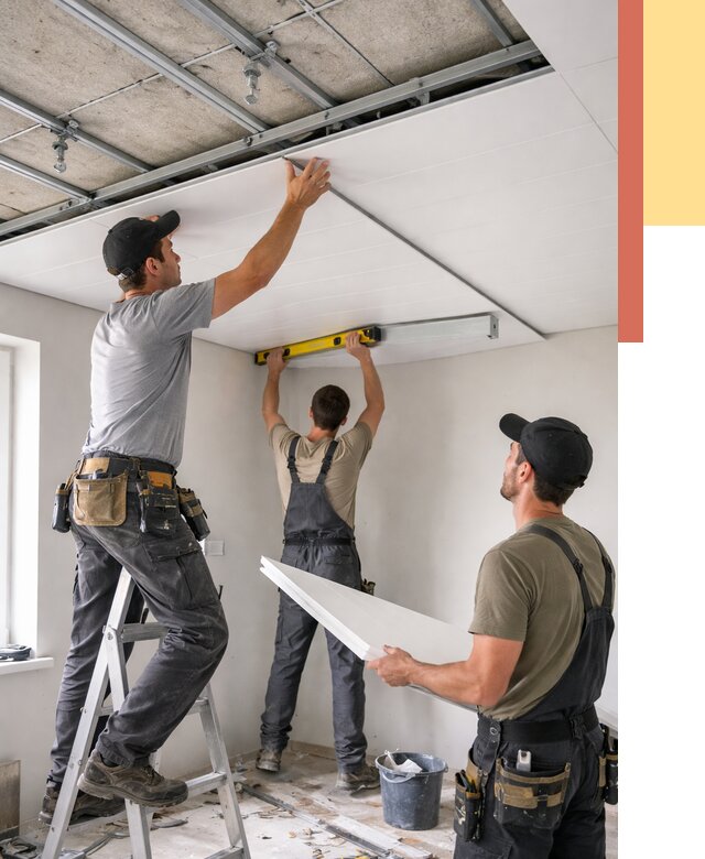 Монтаж потолка из ПВХ панелей в Рассказово от 3575 руб./м2 — быстро и недорого | ОТДЕЛОЧНИК-Рсз