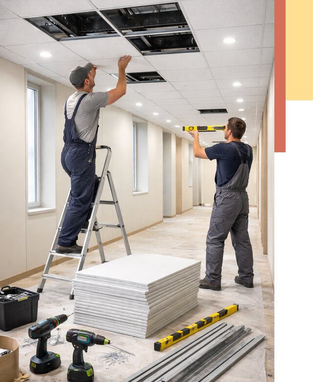 Ремонт потолка Армстронг в Рассказово от 4597 руб. — быстро и недорого | ОТДЕЛОЧНИК-Рсз