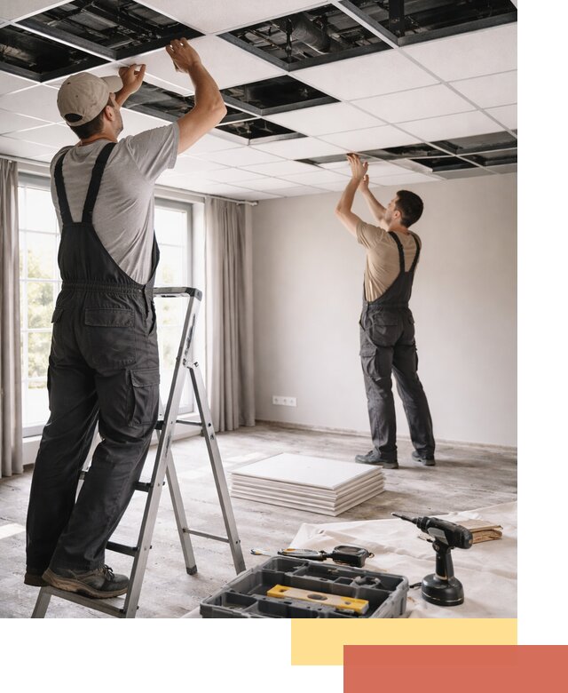 Замена плит подвесного потолка в Рассказово быстро и качественно