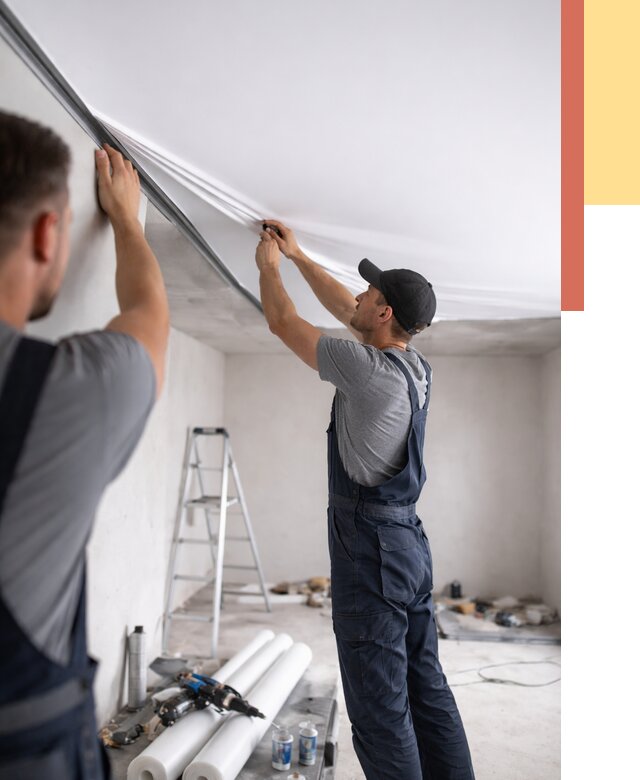 Монтаж матового натяжного потолка в Рассказово от 4597 руб./м² — быстро и недорого | ОТДЕЛОЧНИК-Рсз