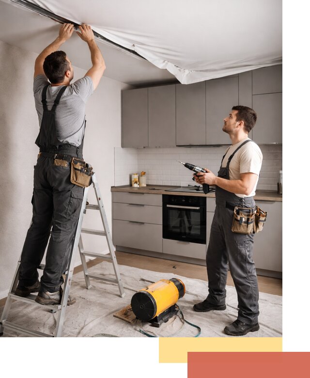 Монтаж натяжного потолка на кухне в Рассказово