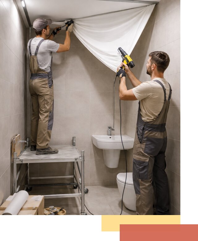 Монтаж натяжного потолка в санузле в Рассказово