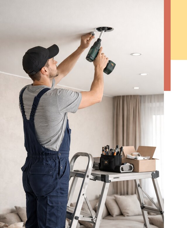 Установка и монтаж точечных светильников в натяжной потолок в Рассказово от 1839 руб. | ОТДЕЛОЧНИК-Рсз