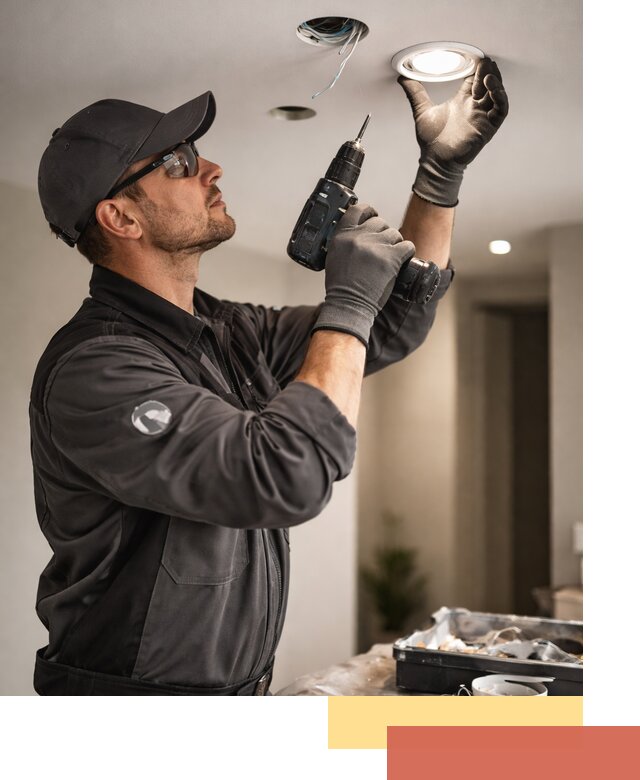 Установка точечных светильников в натяжной потолок в Рассказово