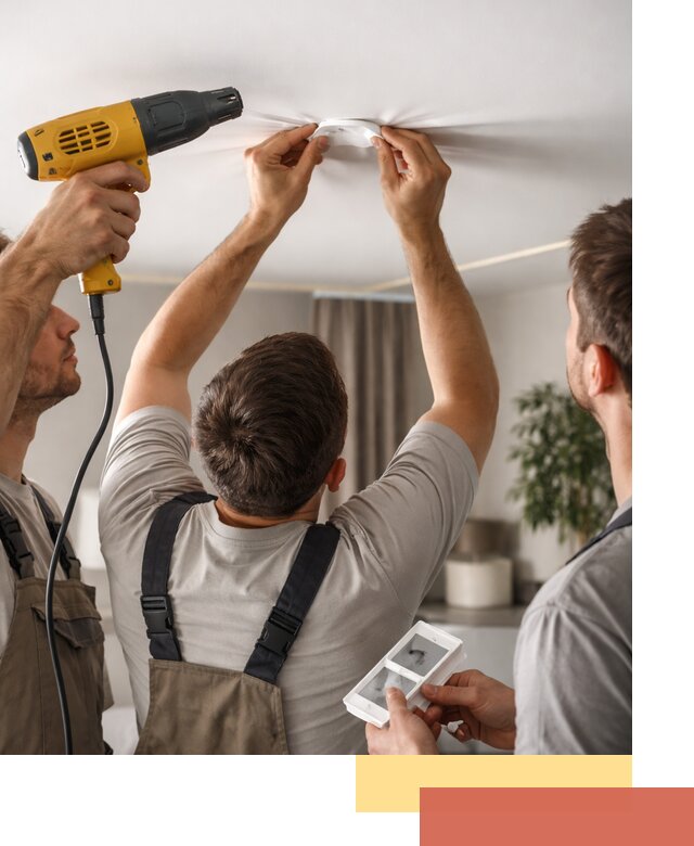 Ремонт прокола полотна натяжного потолка в Рассказово