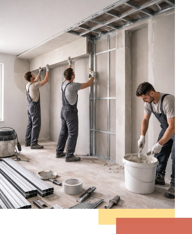 Монтаж потолка из гипсокартона с нишей в Рассказово