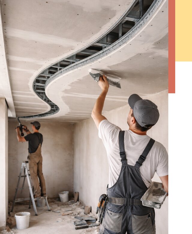 Криволинейный потолок из гипсокартона в Рассказово от 2145 руб./м2 | ОТДЕЛОЧНИК-Рсз