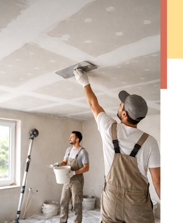 Шпаклевка потолка из гипсокартона в Рассказово от 3269 руб./м2 — услуги под ключ | ОТДЕЛОЧНИК-Рсз