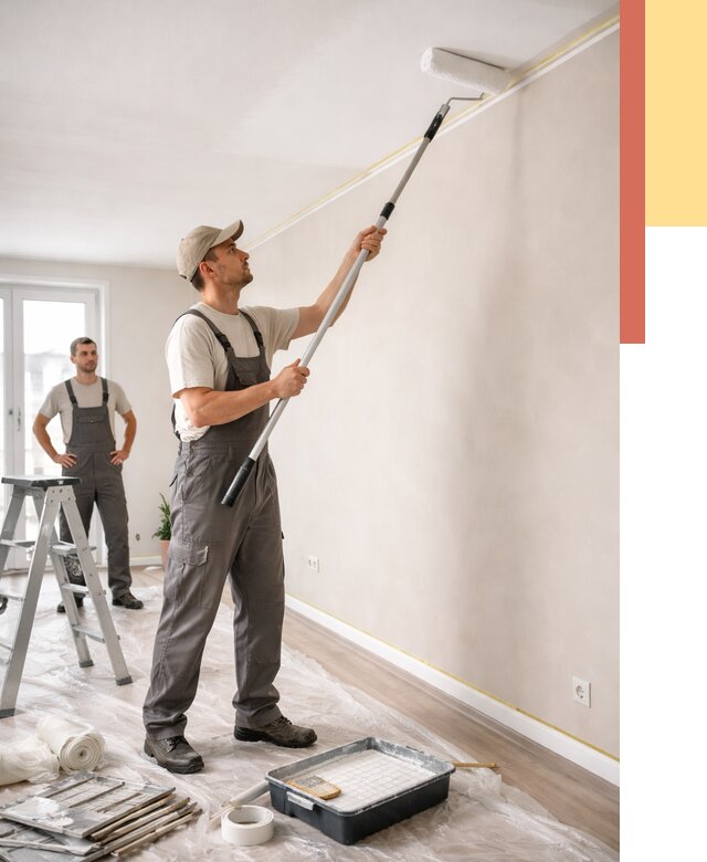 Покраска потолка из гипсокартона в Рассказово от 4597 руб./м2 — услуги под ключ | ОТДЕЛОЧНИК-Рсз