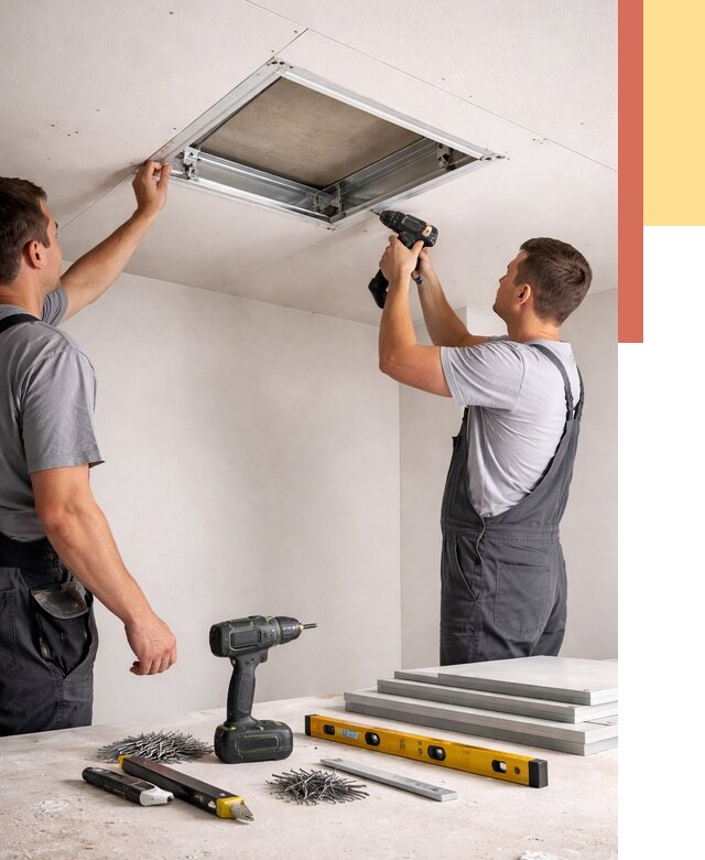 Установка люка в потолок ГКЛ в Рассказово от 2554 руб. под ключ | ОТДЕЛОЧНИК-Рсз