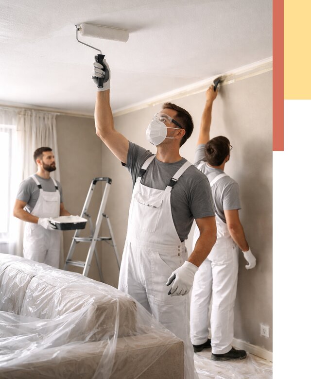 Покраска потолка водоэмельсионной краской в Рассказово от 2247 руб/м² — услуги под ключ | ОТДЕЛОЧНИК-Рсз