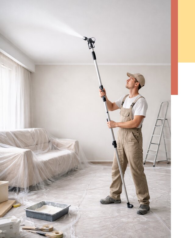 Покраска потолка краскопультом в Рассказово от 4597 руб. быстро и недорого | ОТДЕЛОЧНИК-Рсз