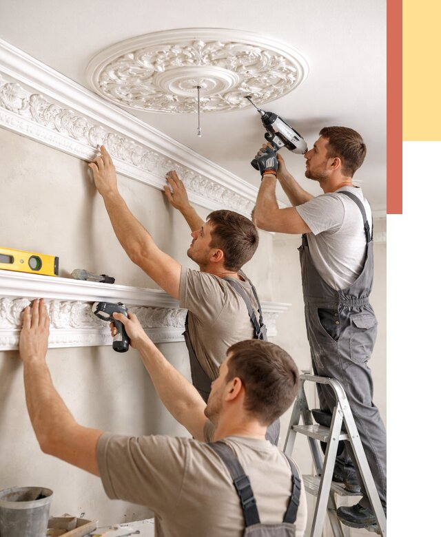 Монтаж лепнины на потолок в Рассказово от 3269 руб. быстро и недорого | ОТДЕЛОЧНИК-Рсз