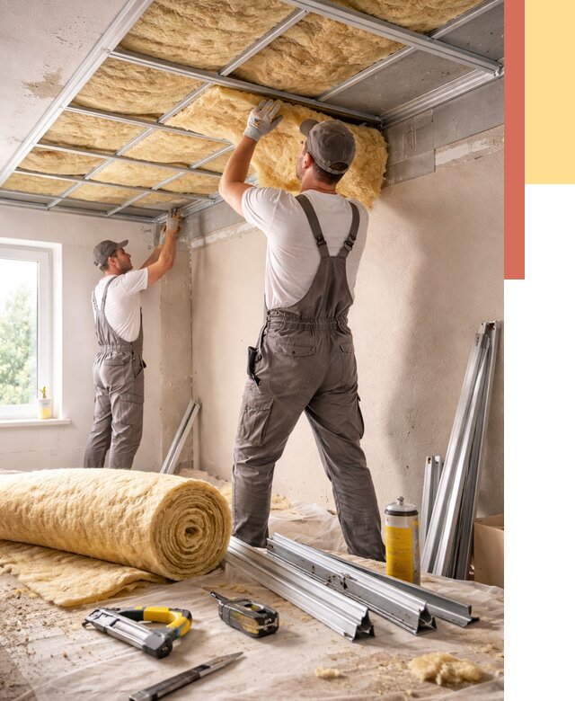 Утепление потолка в Рассказово от 7355 руб/м2 — недорого, быстро, под ключ | ОТДЕЛОЧНИК-Рсз