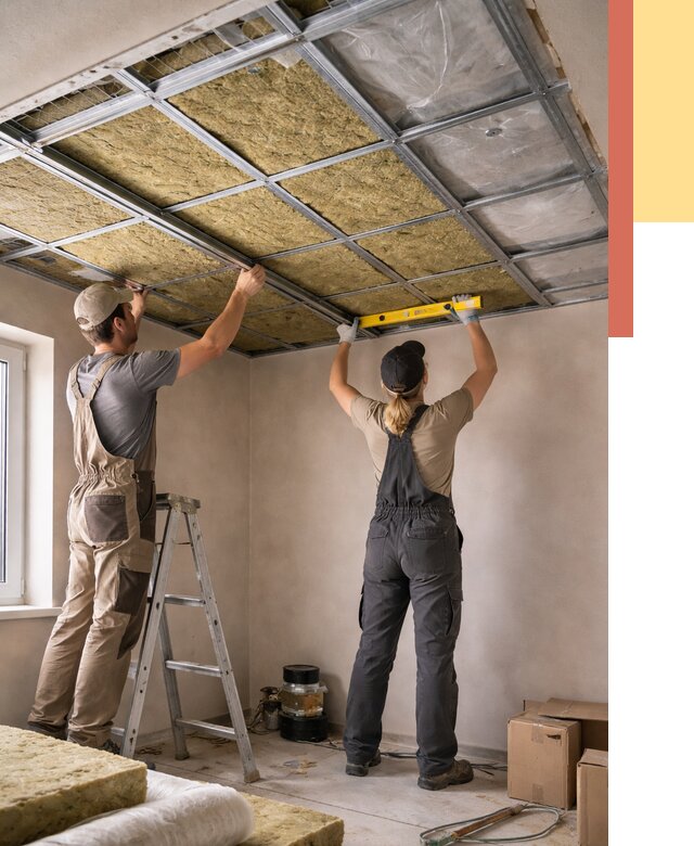 Шумоизоляция потолка в Рассказово от 1277 руб. под ключ — услуги ОТДЕЛОЧНИК-Рсз